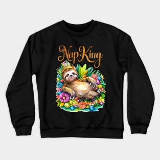 Nap King: The Sleepy Sloth Crewneck Sweatshirt